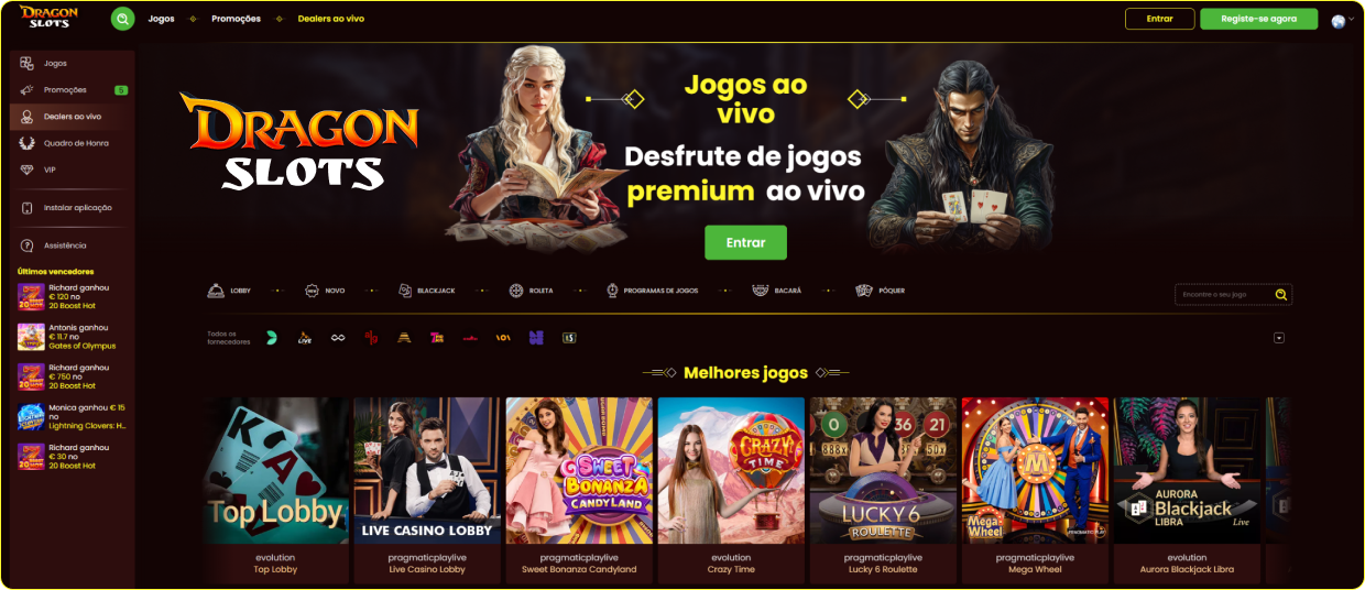 Dragon Slots Dealers ao Vivo